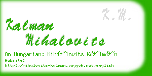 kalman mihalovits business card